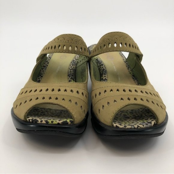 Jambu Green & Black Breathable Comfort Wedges | Leather and Rubber - Picture 3 of 8